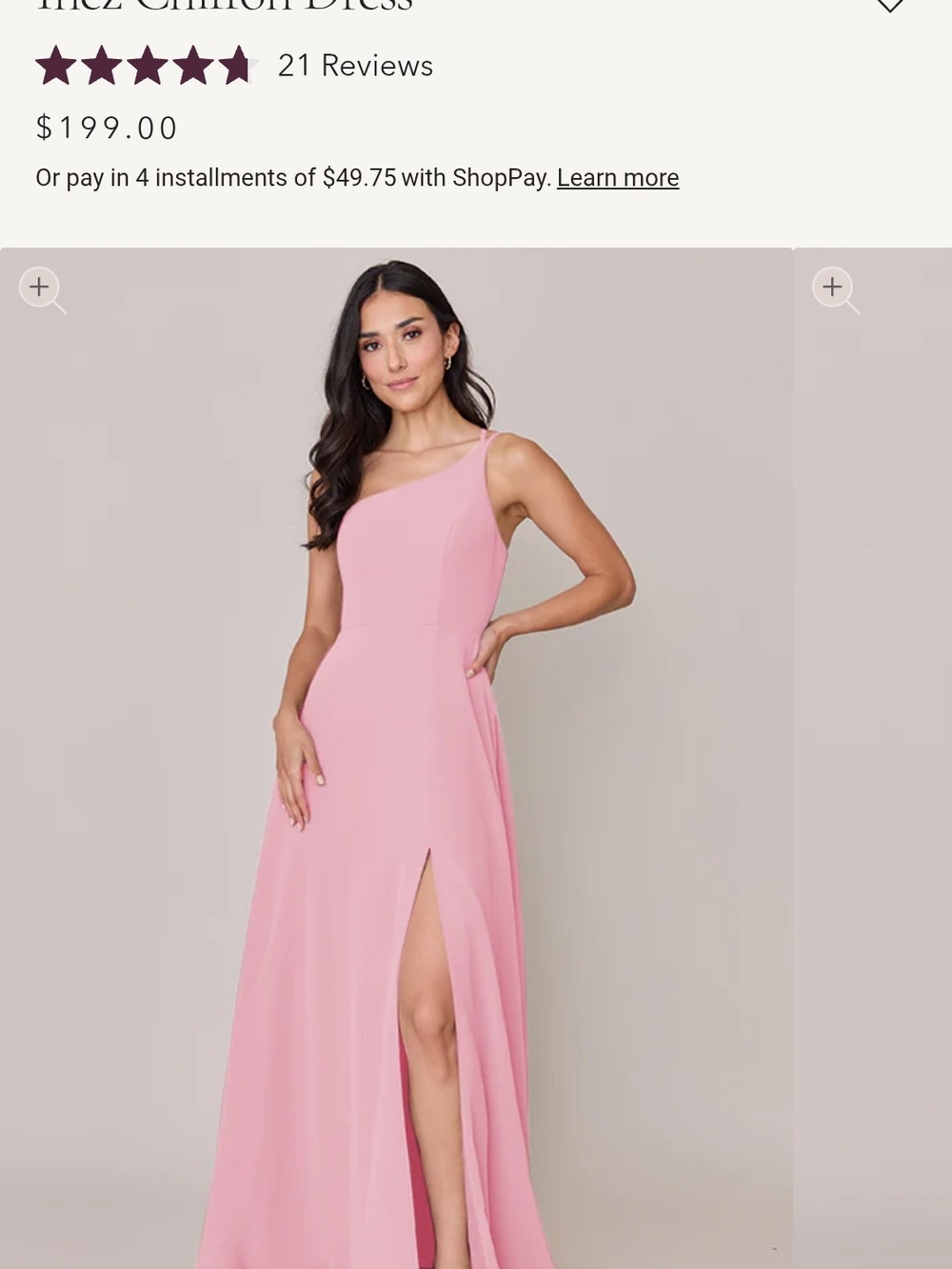 Revelry One-Shoulder Inez Rosette Pink Chiffon Bridesmaid Dress